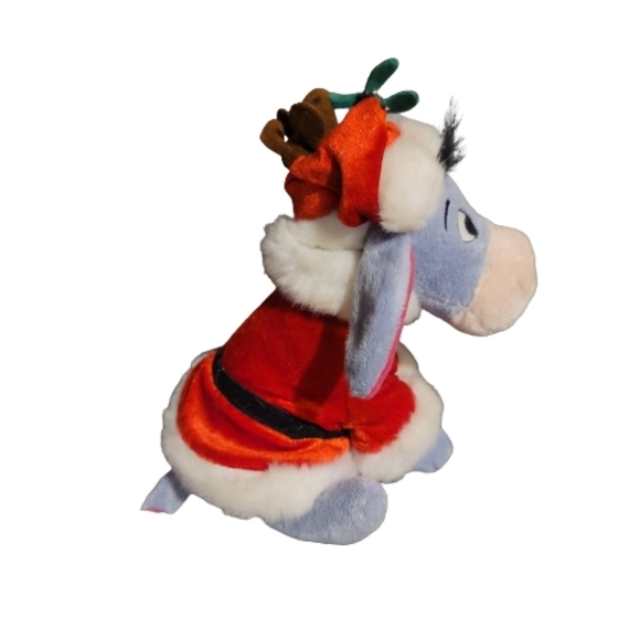 Disney EEYORE  Santa eeyore in a Santa suit and hat bird on head stuffed Animal - Picture 2 of 12